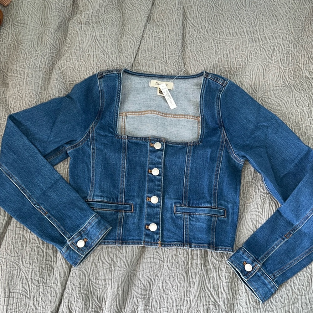 Denim Squareneck Crop Top
